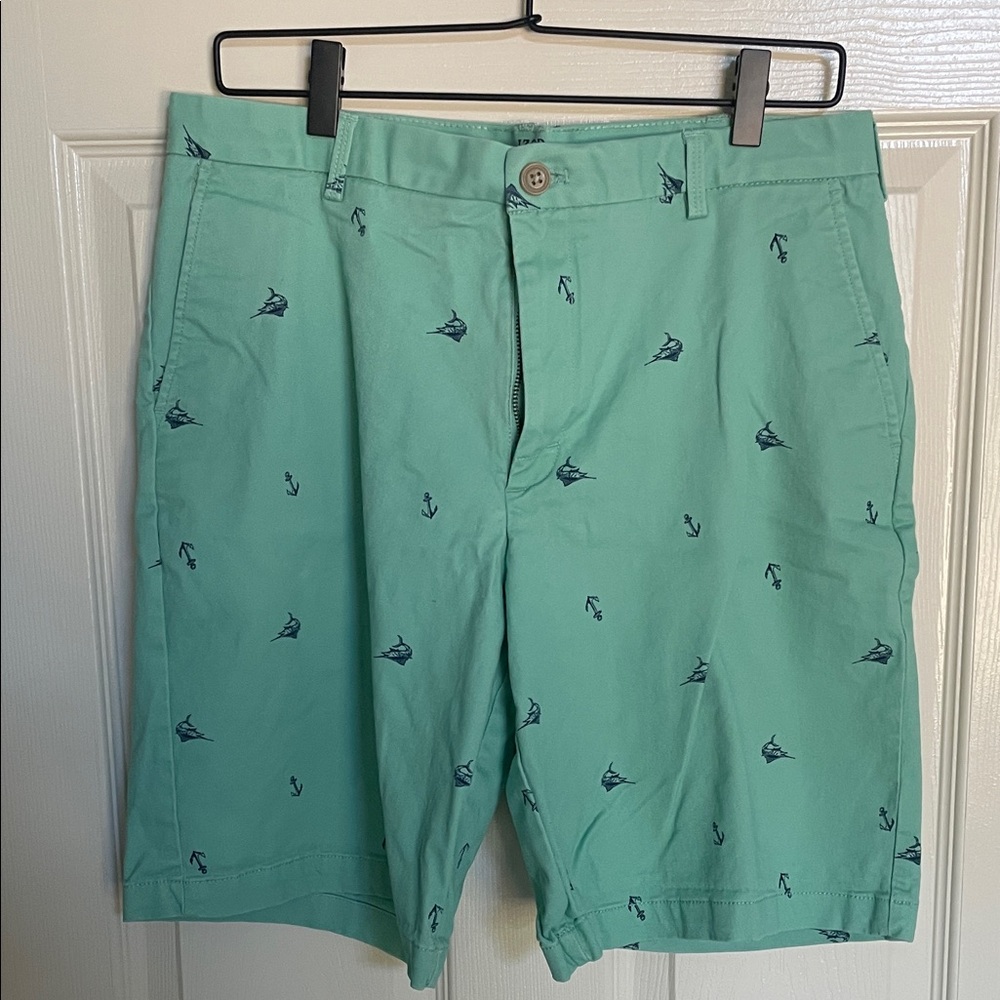 Izod Saltwater Stretch Shorts in Aqua, Size 32